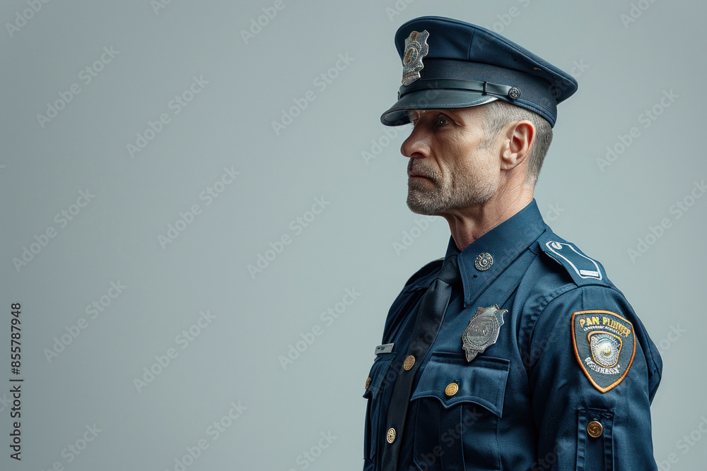 Portrait of male police officer in uniform looking confident Portrait of male police officer in uniform looking confident