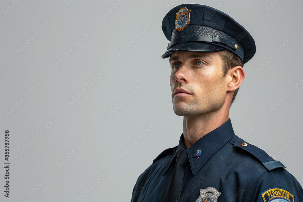 Portrait of male police officer in uniform looking confident Portrait of male police officer in uniform looking confident