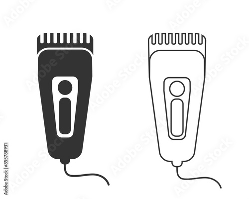 Shaver symbol hairclipper line icon flat sign vector