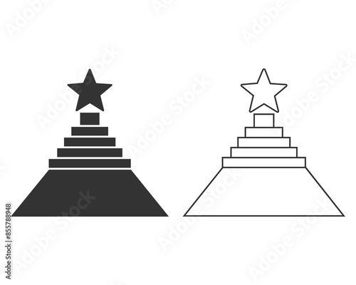 Red carpet event line icon vector sign