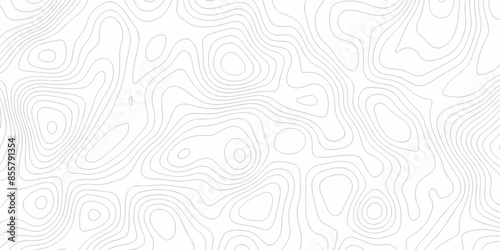 Vector geography landscape Topo contour map on white background, Topographic contour lines. Seamless pattern with lines Topographic map. Geographic mountain relief diagram line wave carve pattern.