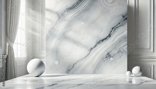 Abstract Black and White Marble Background for Product Photography, Generic backround for product display montage