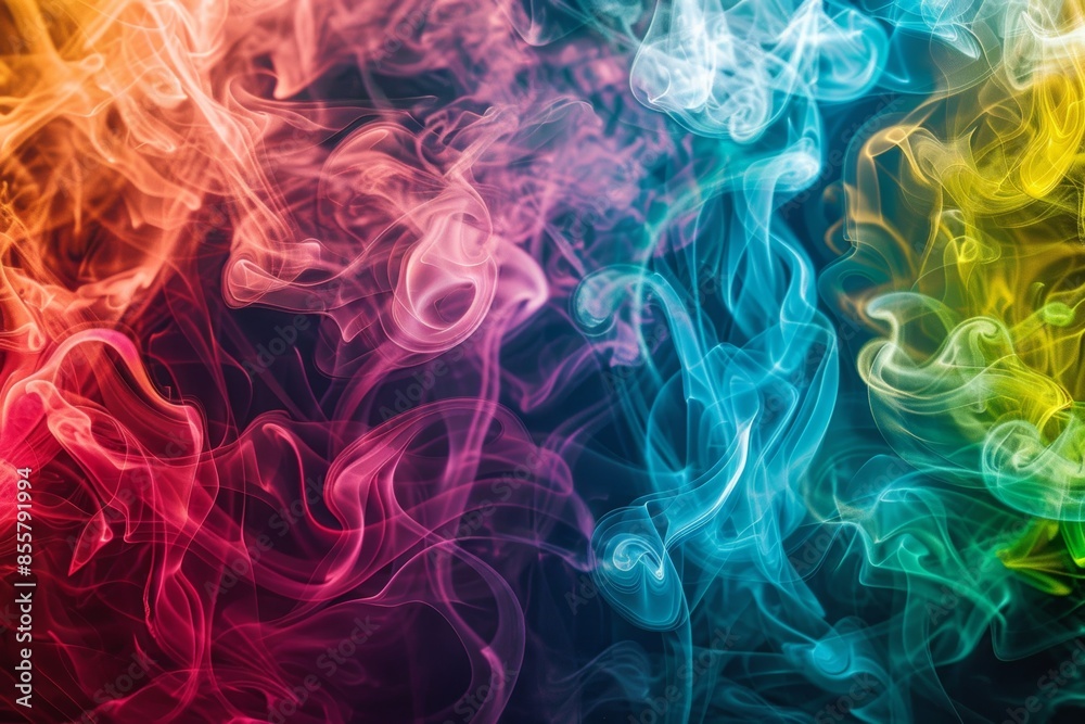 Vibrant abstract colorful smoke swirls background Vibrant abstract colorful smoke swirls background