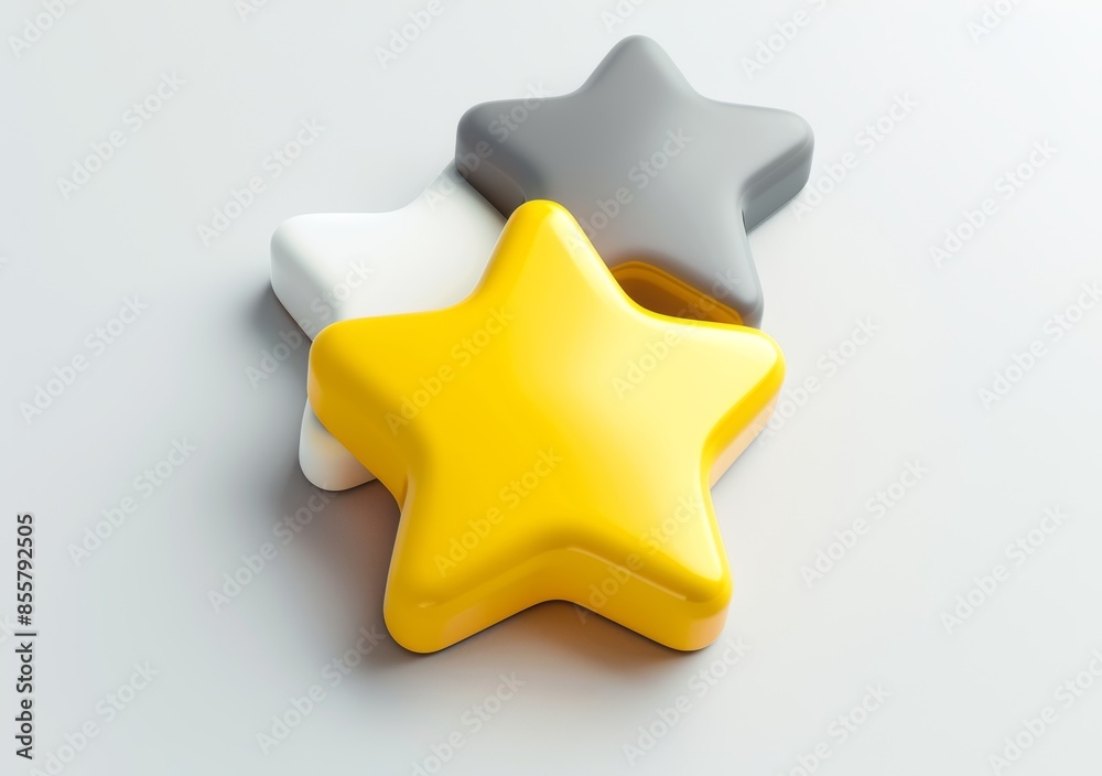 Three-star rating 3D icon modern illustration Three-star rating 3D icon modern illustration