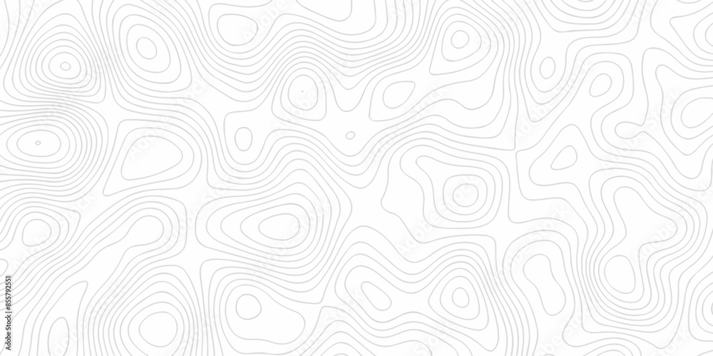 Obraz premium Vector geography landscape Topo contour map on white background, Topographic contour lines. Seamless pattern with lines Topographic map. Geographic mountain relief diagram line wave carve pattern.