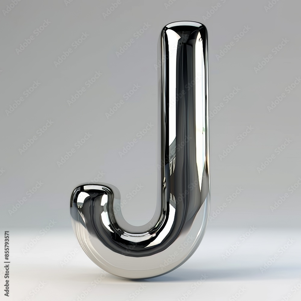 An Y2K font with voluminous chrome bubbles formed from a 3D glossy silver capital letter J An Y2K font with voluminous chrome bubbles formed from a 3D glossy silver capital letter J