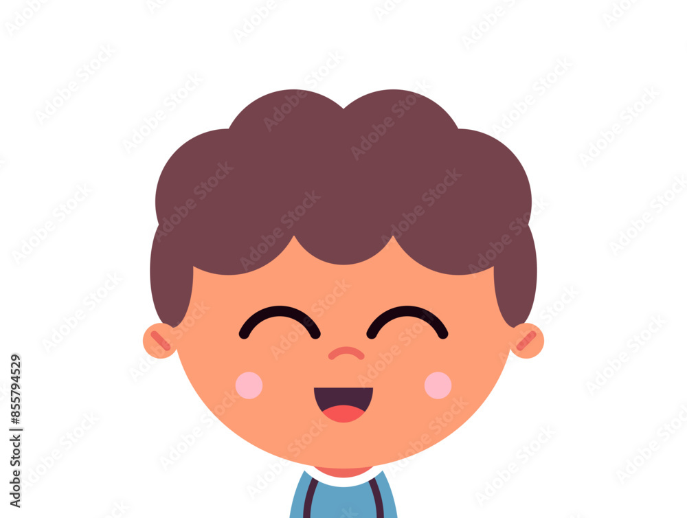 Cute child and boy character portrait of kid flat vector illustration isolated on white background.
Cute child and boy character portrait of kid flat vector illustration isolated on white background.
