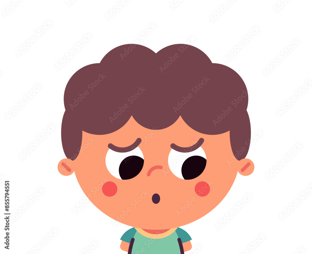 Cute child and boy character portrait of kid flat vector illustration isolated on background.
Cute child and boy character portrait of kid flat vector illustration isolated on background.