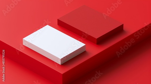 Business card design in red. Modern illustration.