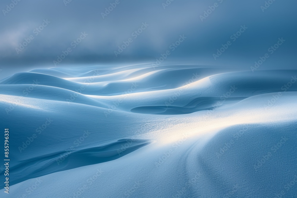 Obraz premium Tranquil blue dusk over snowy dunes