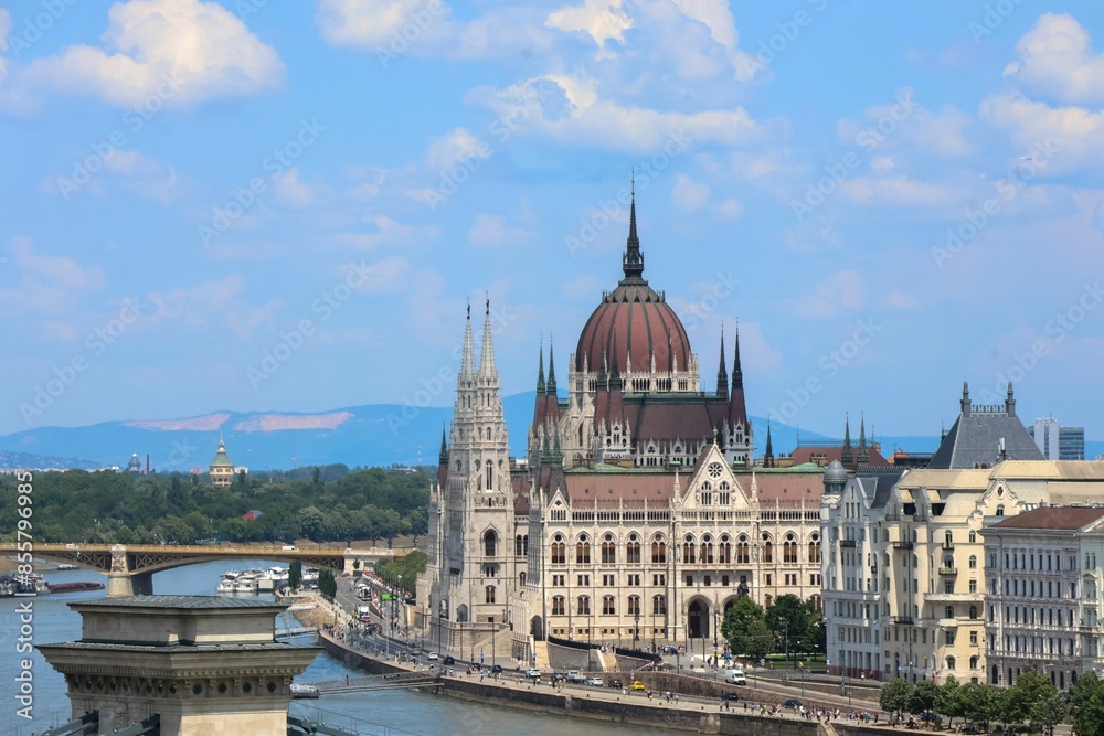Stunning view of the Hungarian Parliament Building and Chain Bridge in Budapest Stunning view of the Hungarian Parliament Building and Chain Bridge in Budapest