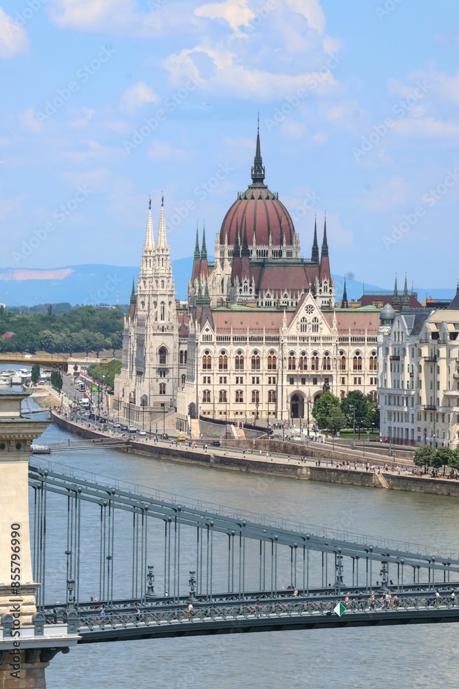 Stunning view of the Hungarian Parliament Building and Chain Bridge in Budapest Stunning view of the Hungarian Parliament Building and Chain Bridge in Budapest