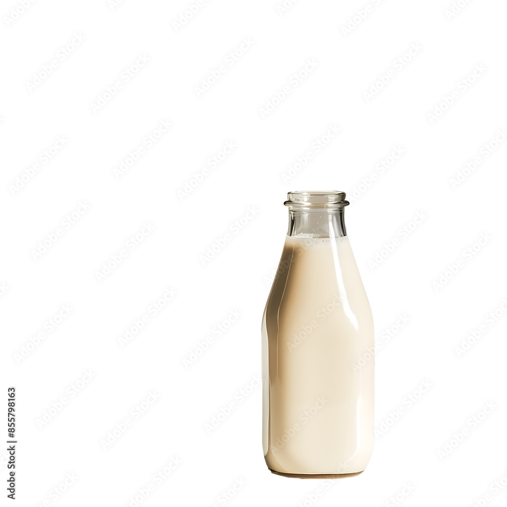 Opened milk bottle, on transparent background. Opened milk bottle, on transparent background.