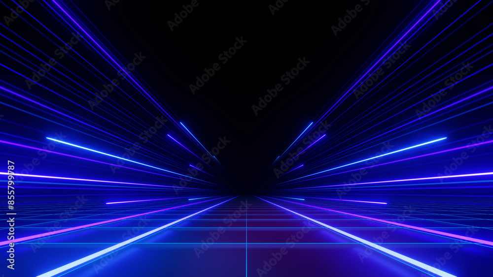 3d Render, Blue purple speed light line through dark background, abstract fast highway patch, hyper speed warp in space. 3d Render, Blue purple speed light line through dark background, abstract fast highway patch, hyper speed warp in space.