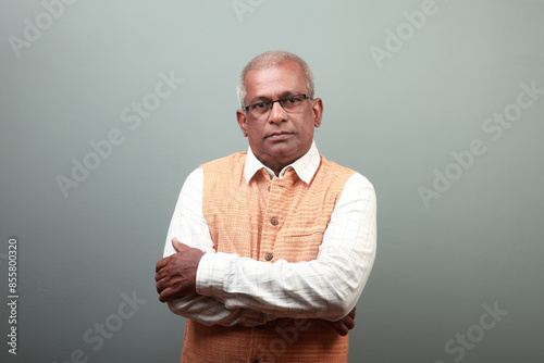Portrait of an Indian elderly man wearing ethnic dress
