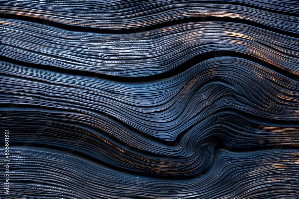 Close-up of dark, wavy woodgrain texture. Close-up of dark, wavy woodgrain texture.