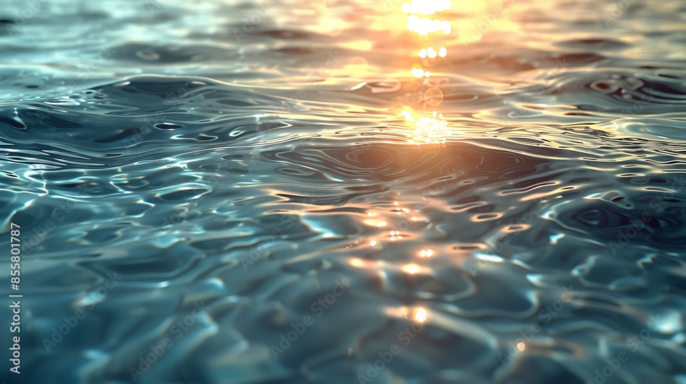 An abstract view of water surface grid patterns with light reflections ...