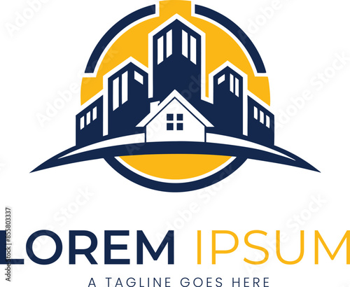 Wallpaper Mural Real Estate Logo, house logo and building logo or construction logo design template vector illustration Torontodigital.ca