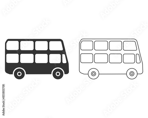 Double decker bus line icon vector, solid logo illustration, pictogram isolated on white