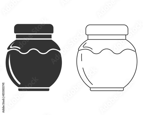 Glass jar for jam or honey line icon. Simple illustration of glass jar for jam or honey vector icon for web