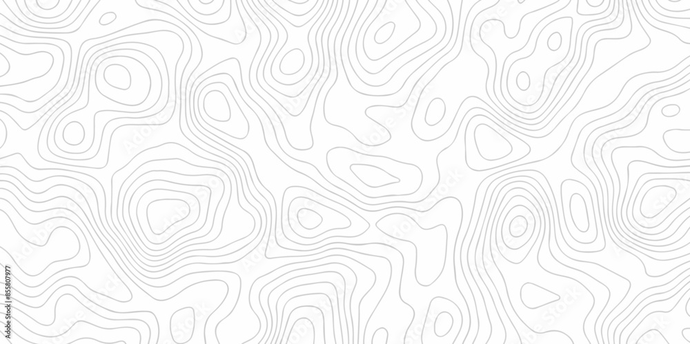 	
Vector geography landscape Topo contour map on white background, Topographic contour lines. Seamless pattern with lines Topographic map. Geographic mountain relief diagram line wave carve pattern.