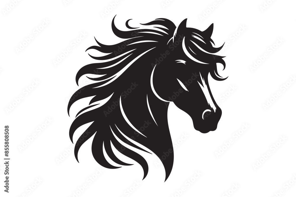 Horse right side look silhouette vector illustration Horse right side look silhouette vector illustration