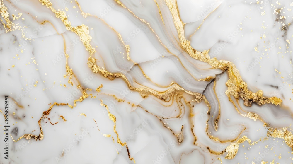 Fototapeta premium white marble texture with golden line on background