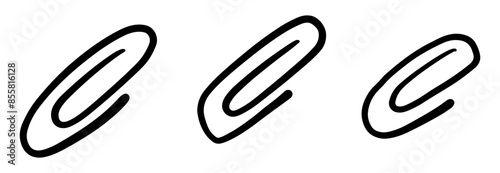 set of paper clip vector silhouette