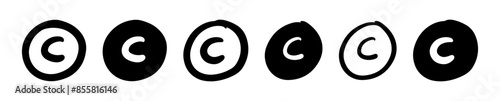 Copyright icon vector silhouette