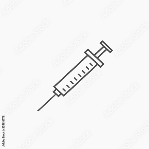 Syringe Injection icon vector. Medical syringe needle symbol