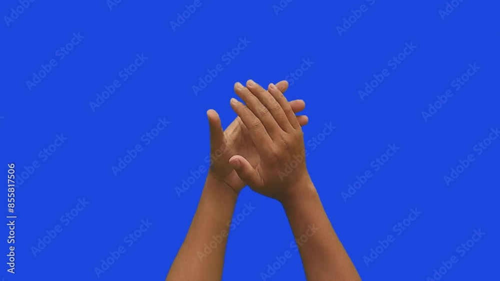 4K clapping on blue background with chroma key 4K clapping on blue background with chroma key