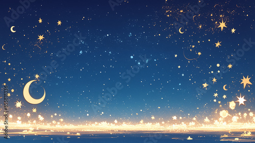 cute stars in sky backgroun...