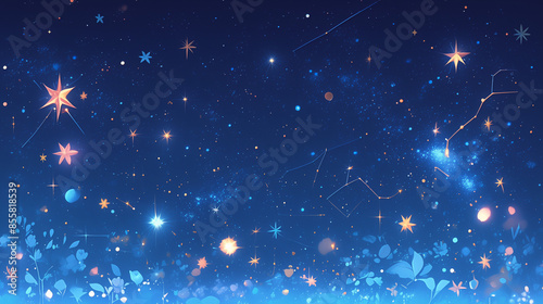 cute stars in sky backgroun...