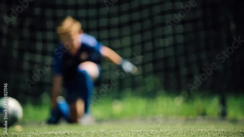 Close-up of a Football Player Taking a Penalty Shot