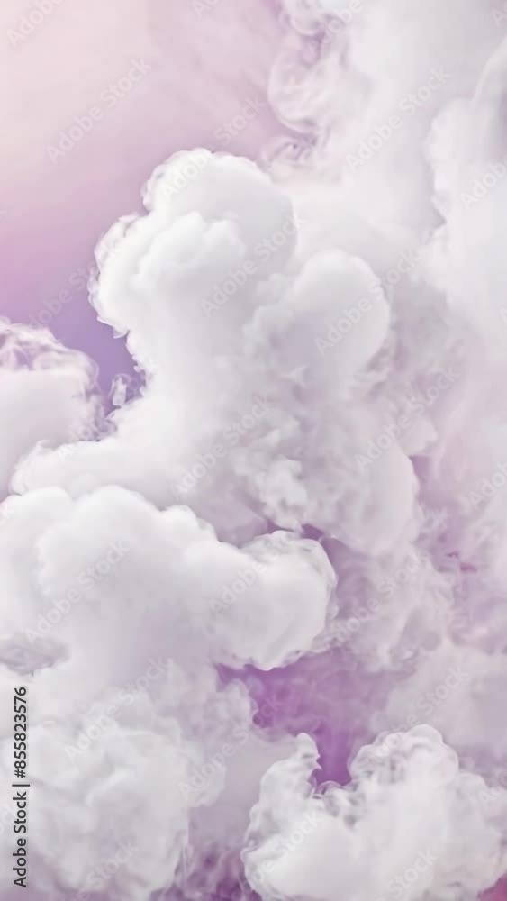 Vertical abstract background, slow motion of pastel colored smoke with soft cotton wool and steam effect. AI generated Vertical abstract background, slow motion of pastel colored smoke with soft cotton wool and steam effect. AI generated