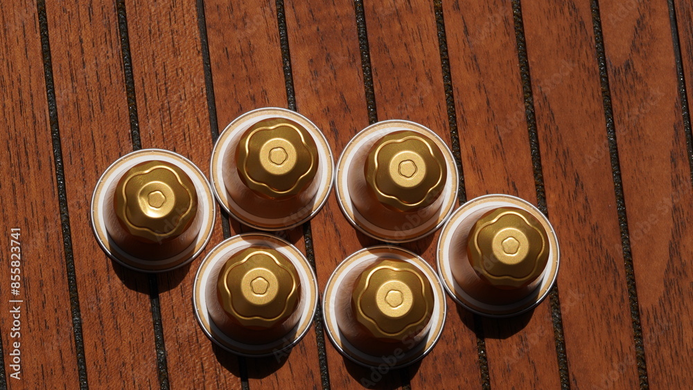 row of coffee capsules row of coffee capsules