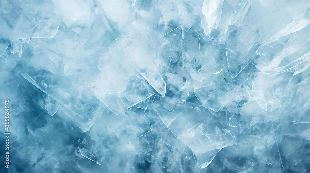 Closeup of an ice surface with intricate patterns and textures. Light blue background backdrop Closeup of an ice surface with intricate patterns and textures. Light blue background backdrop