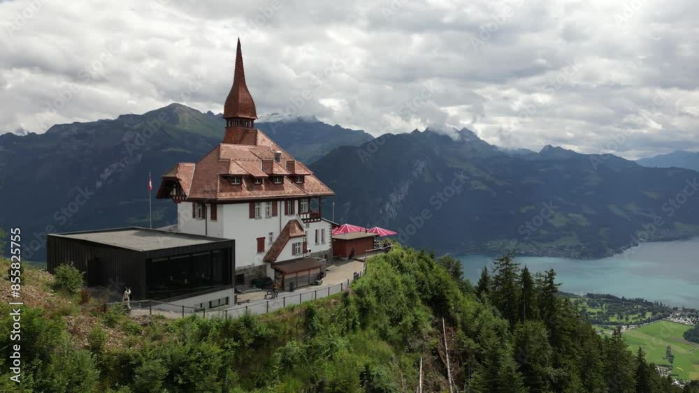 Harder Kulm - Epic reveal of Interlaken and Lake Brienz, Switzerland - 4K drone Harder Kulm - Epic reveal of Interlaken and Lake Brienz, Switzerland - 4K drone