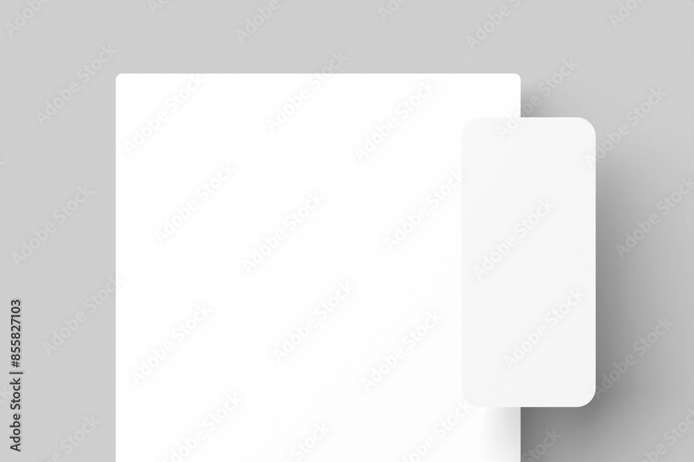 Blank white website with mobile screen mockup Blank white website with mobile screen mockup