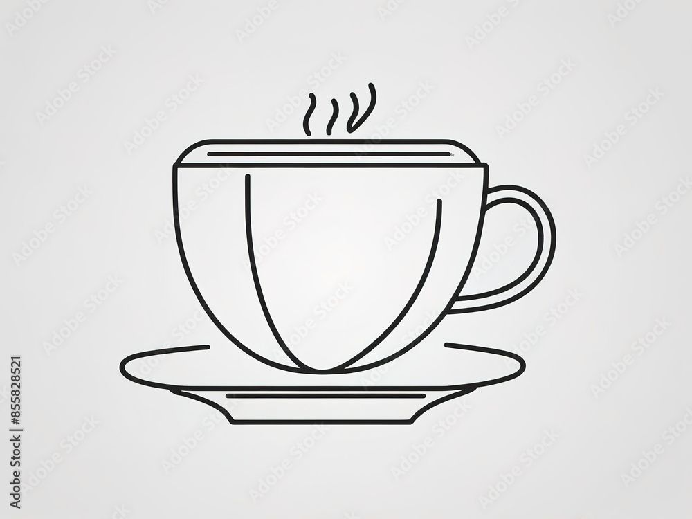 White coffee cup has smoke. hand drawn Vector illustration. Isolated background, transparent White coffee cup has smoke. hand drawn Vector illustration. Isolated background, transparent