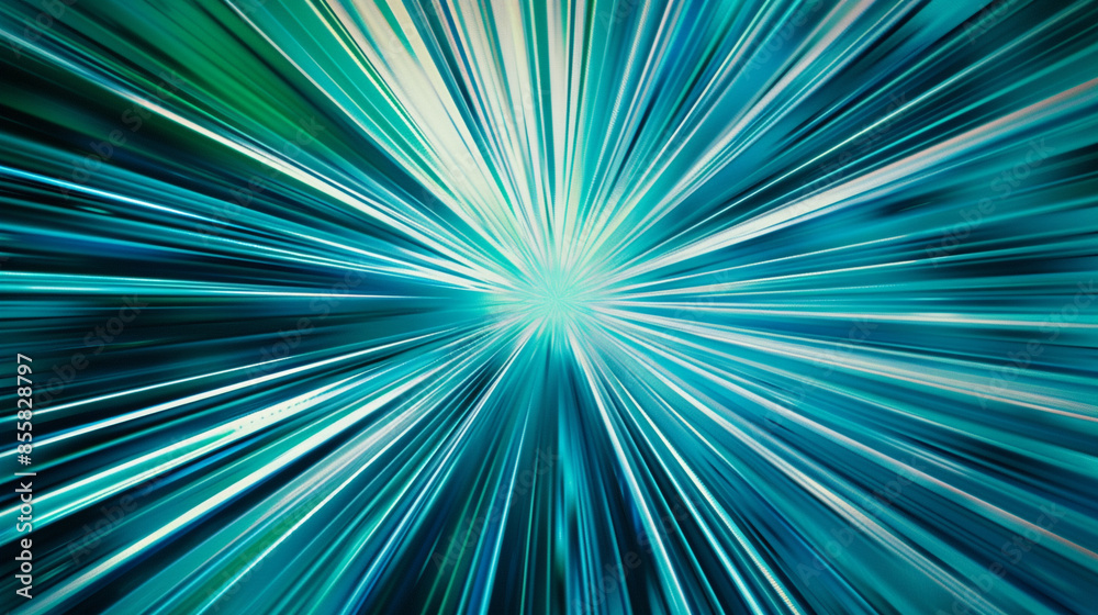 Bright radial speed lines in shades of blue and green for a refreshing comic book background Bright radial speed lines in shades of blue and green for a refreshing comic book background