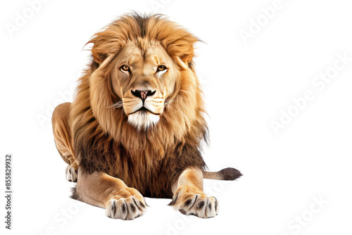 Brave lion isolated on transparent background