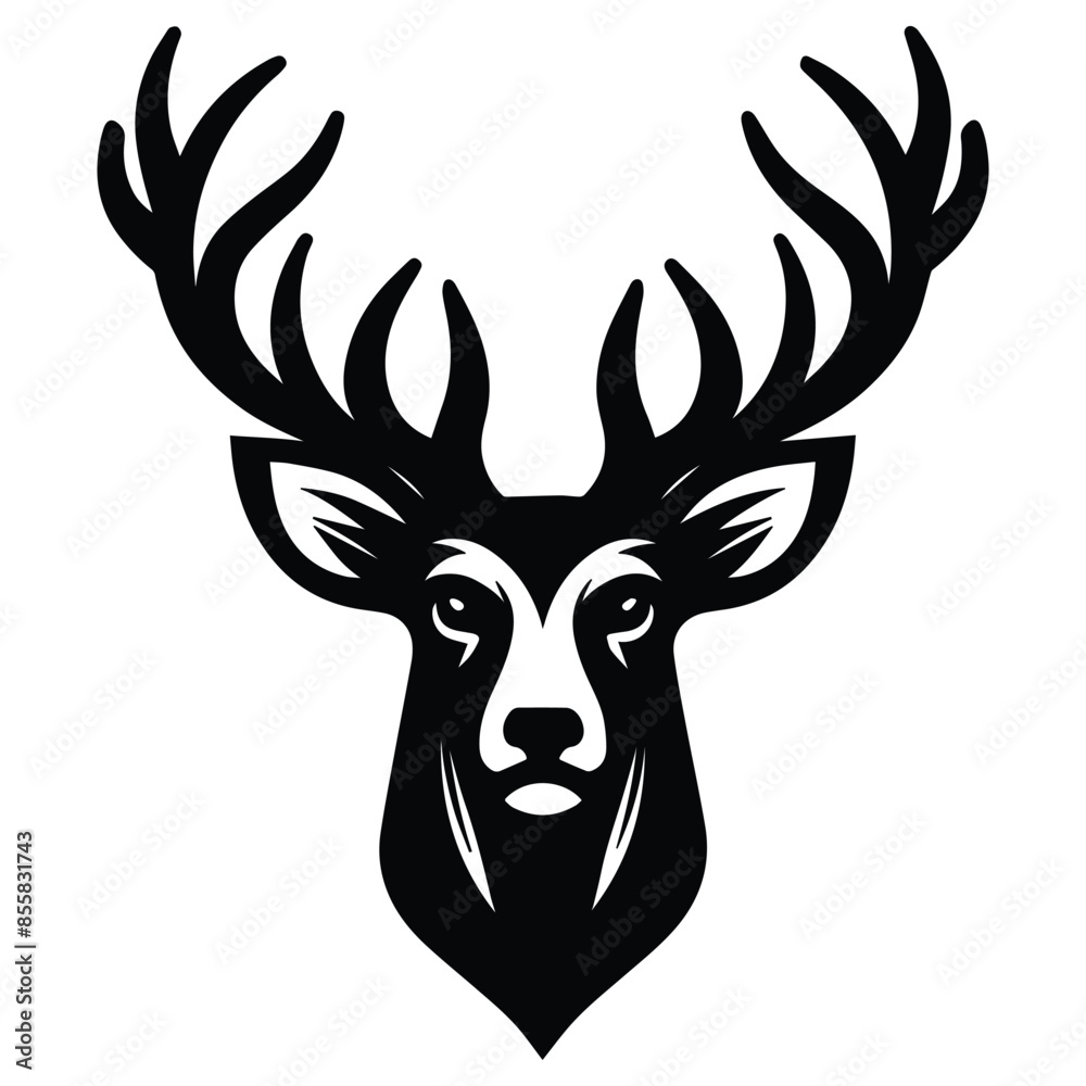 Naklejka premium Deer head mascot vector illustration isolated on white background
