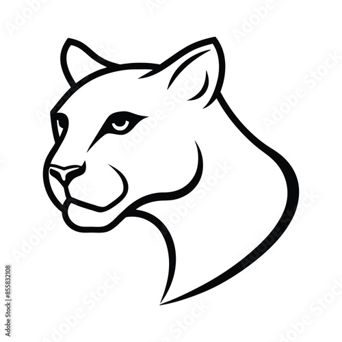 A cougar logo vector art illustration