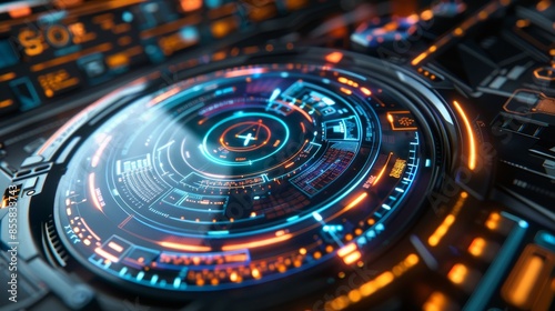 Wallpaper Mural Advanced digital speedometer, featuring a holographic interface, sleek and futuristic, raw detail Torontodigital.ca