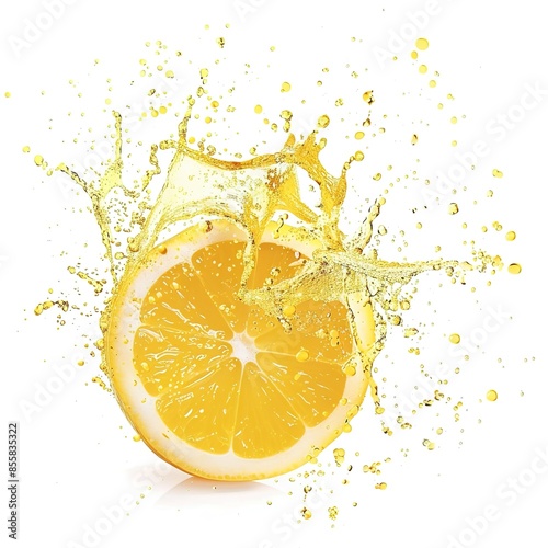 lemon water splashing art