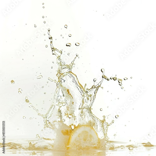 lemon water splashing art