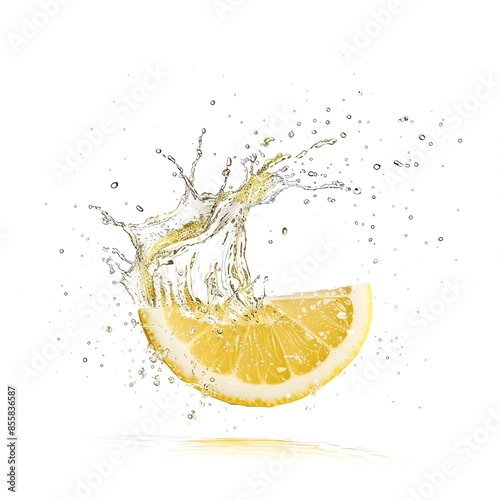 lemon water splashing illustration