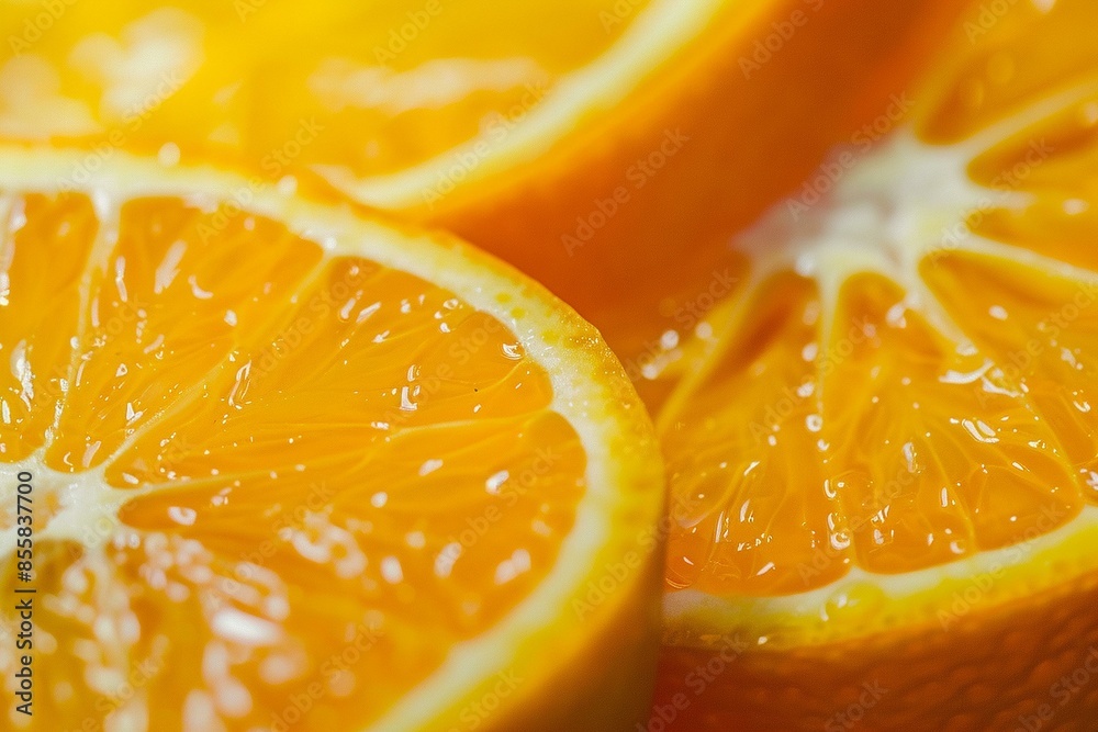 Close-up View of Freshly Sliced Orange