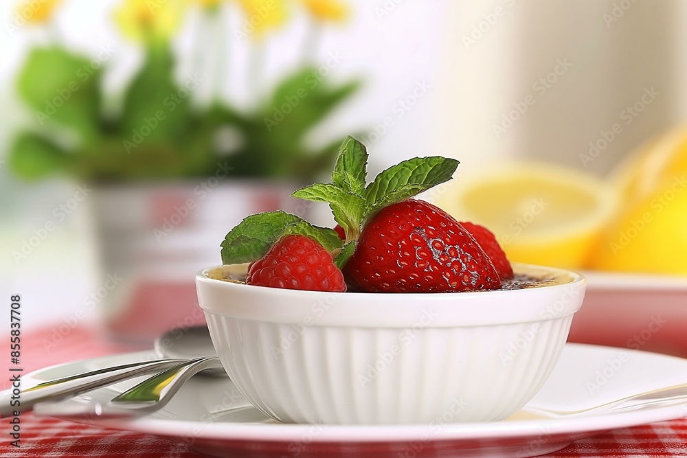 Vivid Presentation of Fresh Berries in a White Bowl Vivid Presentation of Fresh Berries in a White Bowl